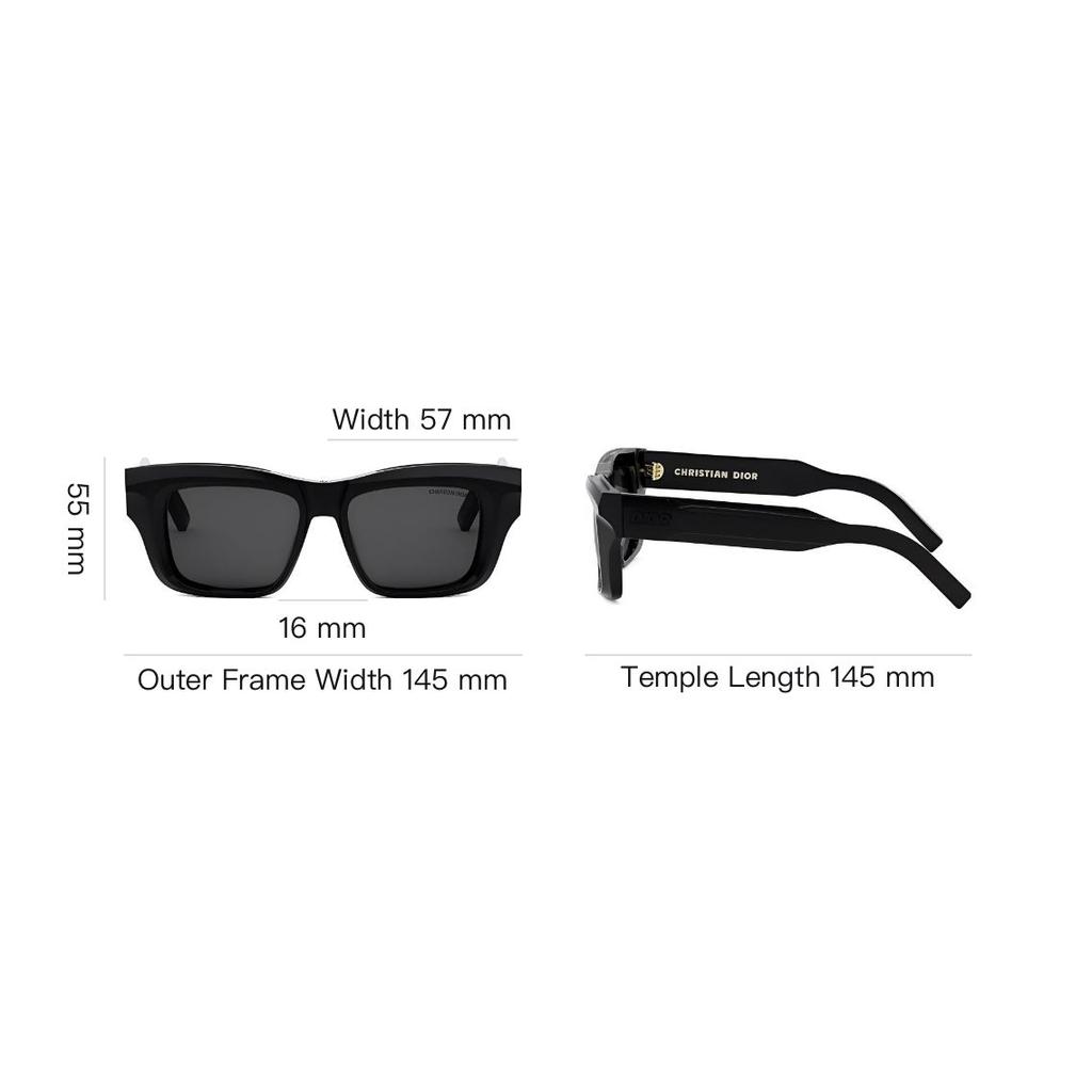 Dior Letter Decoration Frame Sunglasses Unisex Sunglasses Black DIORXPLORER-S2F/10A0-52
