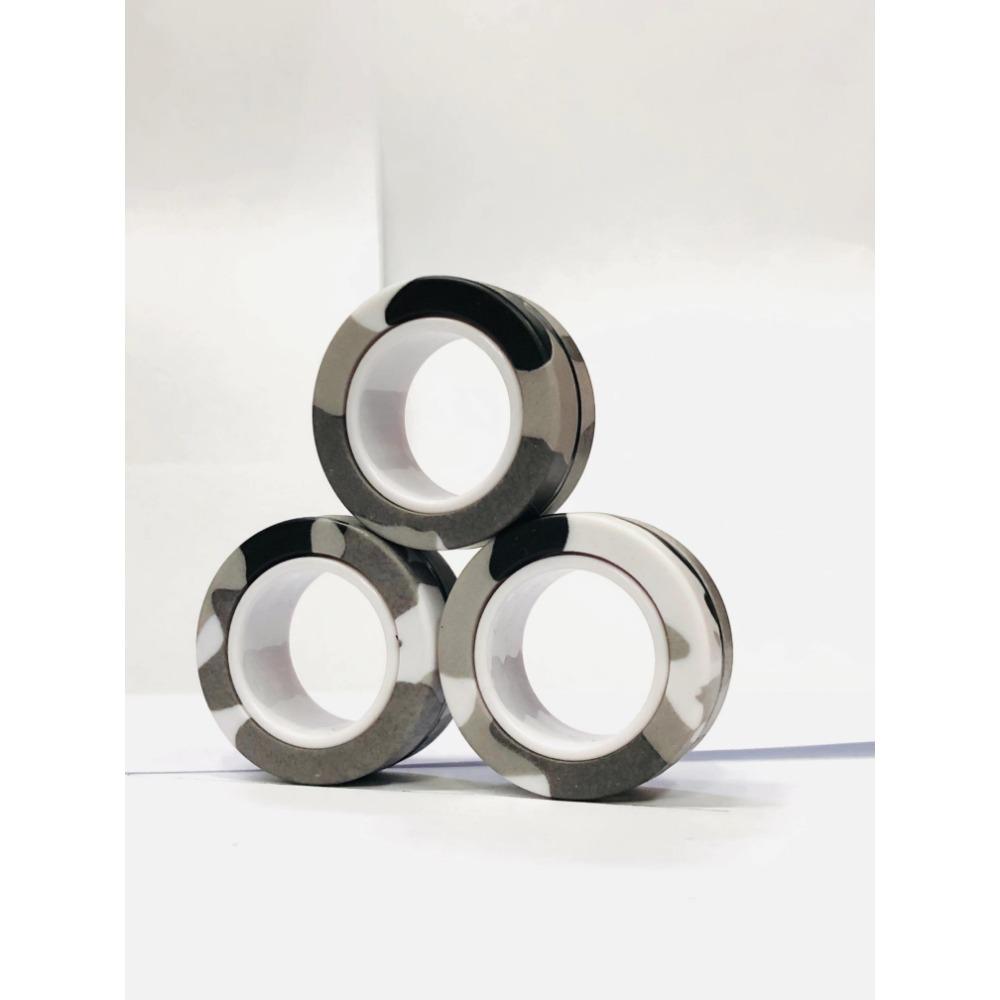 3 adet Parmak Manyetik Yüzük Renkli Fidget Oyuncak Seti Yetişkin Mıknatıslı Dönen Yüzükler Stres Azaltma Anksiyete Giderme Terapisi