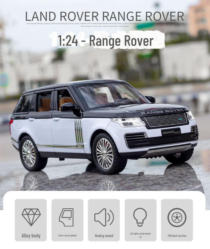 1/24 Land Rover Range Rover Alloy Model Car with Sound and Light - Large Off-Road Toy