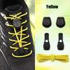 1Pair Press Lock Buckle Lazy Shoe Laces Elastic Round Shoelaces with For Kids Adults Suitable for A Variety of Shoes
