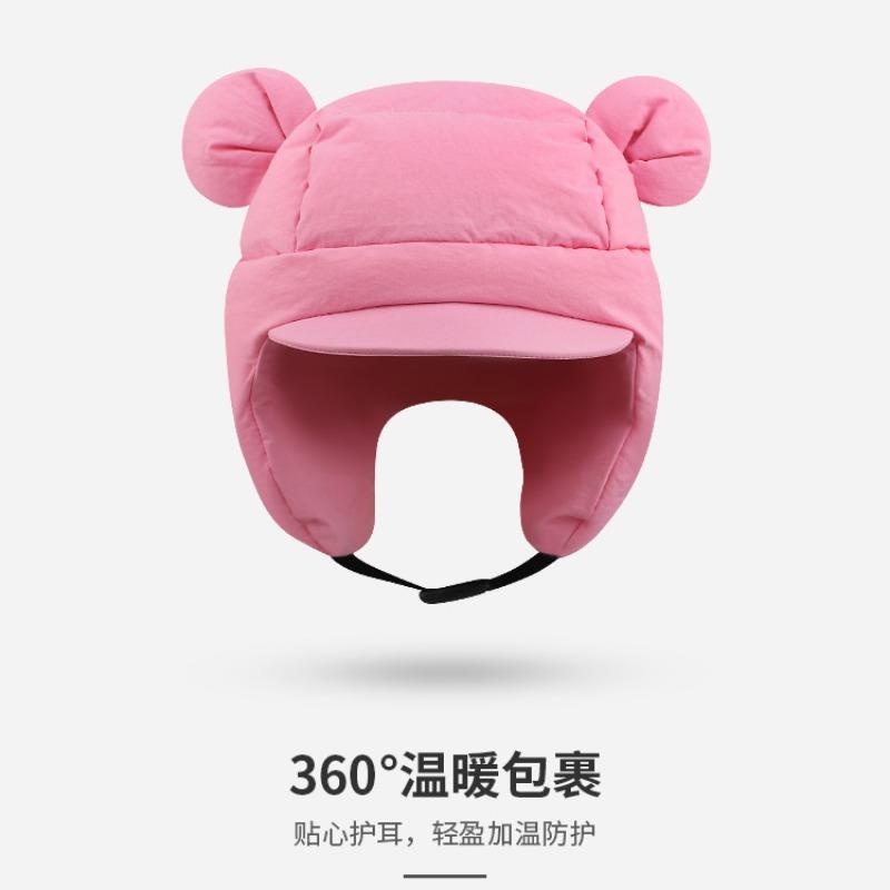 Cute Mickey Ears Down Cotton Women Winter Cycling Windproof Warm Ear Protection Pilot Ski Cap Men