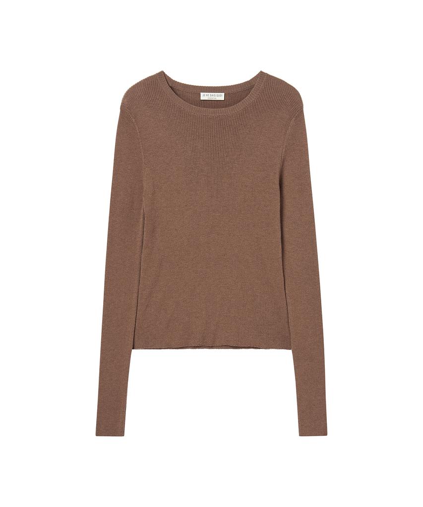 JE NE SAIS QUOI Rib Cashmere Knit + Shawl Muffler Set_ Mocha
