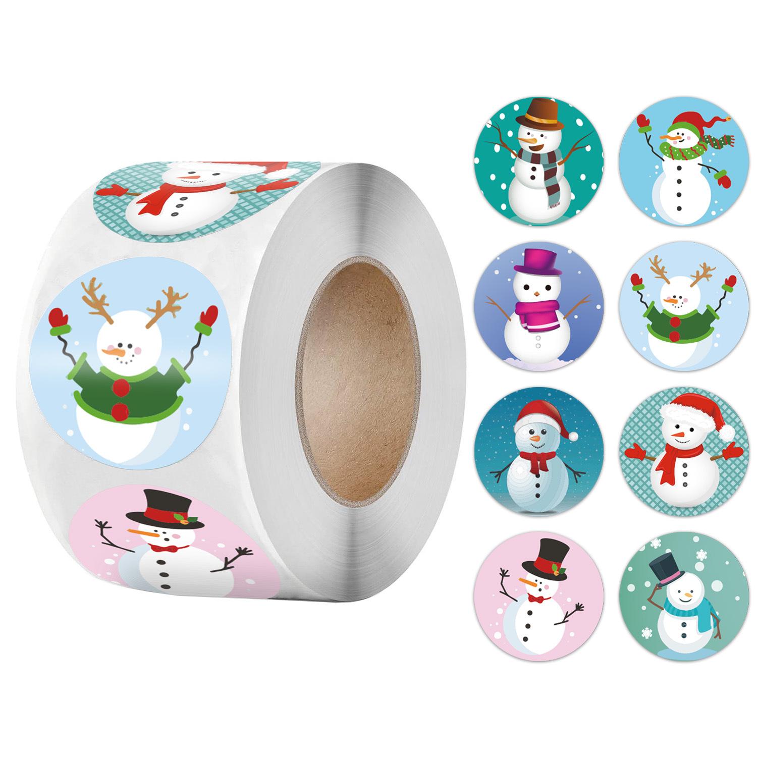 

500pcs 1inch Black Hot Stamping Sticker New Year 2023 Merry Christmas Stickers Gift Sealing Labels Holiday Candy Bag Box Decor