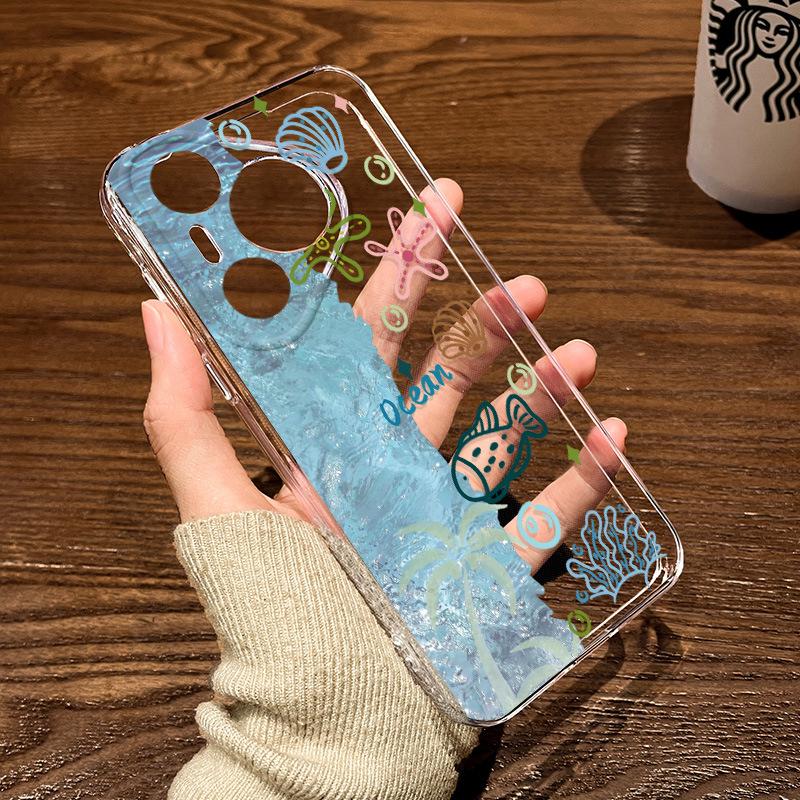 

Applicable to Huawei pura70pro mobile phone case 70ultra all-inclusive new p60pro transparent soft shell marine animals Huawei pura70ultra