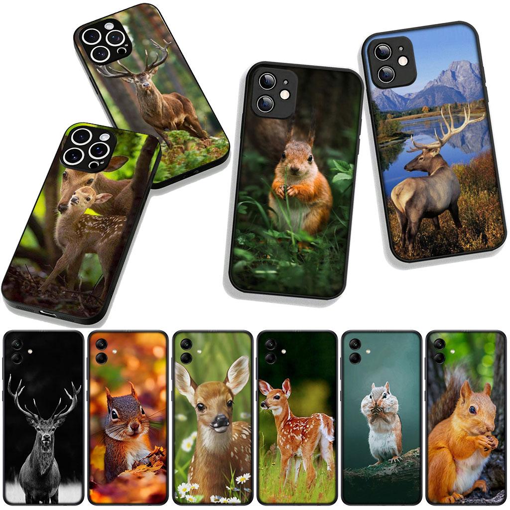 Cover for Apple iPhone 16 15 14 Plus 13 12 Mini 17 Pro Max + ProMax 16E Air Phone Case Sika Deer Squirrel
