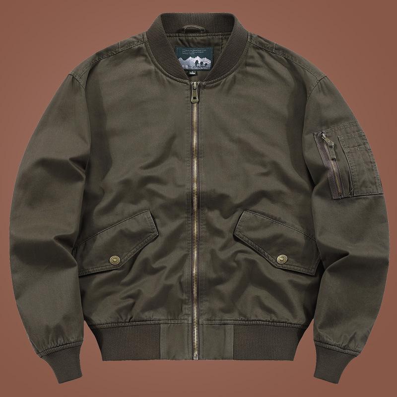 Autumn Baseball Jersey Men's Casual Thin Jacket Middle-aged Jacket Top Large Size Stand-up Neck Jacket