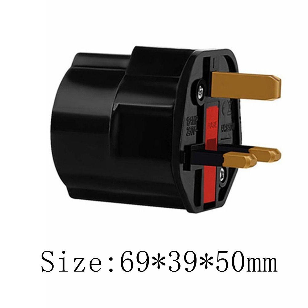 Copper Conductor European To English Plug ABS Housing 16A English Standard Converter 250V with Fuse