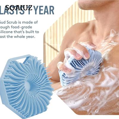 Weiche Silikon-Reinigungsbürste, manuelle Körperreinigungsbürste, Dusche, sanfte Peeling-Massage-Badebürste für Männer und Frauen