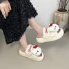 Hellokitty Cat Fluffy Slippers Women Wear Cute Thick Bottom Non-slip Comfortable Home Casual Versatile Cotton Slippers