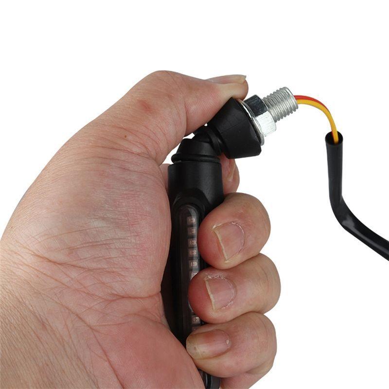 SXR-Motorcycle LED Lights High Bright Turn Signal Indicator Lights Front Rear White Day Running Lights Flowing Brake Lamps A Par