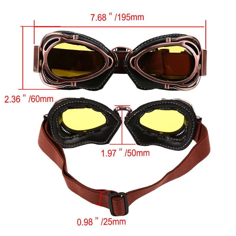 Okulary motocyklowe do jazdy Vintage Men Okulary Motocross Narciarstwo Maska Brązowa skóra Wiatroszczelna Kolarstwo Outdoor Dirt Bike Gogle