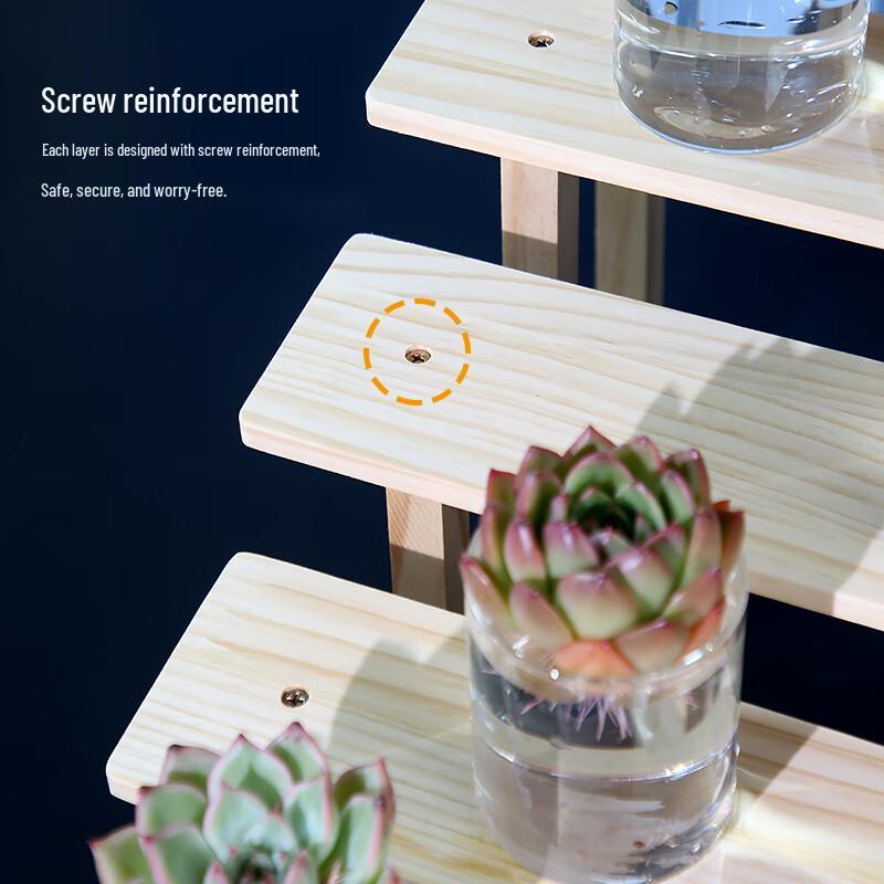 Yi Pan HC Carbonized Solid Wood 3-Tier Plant Stand