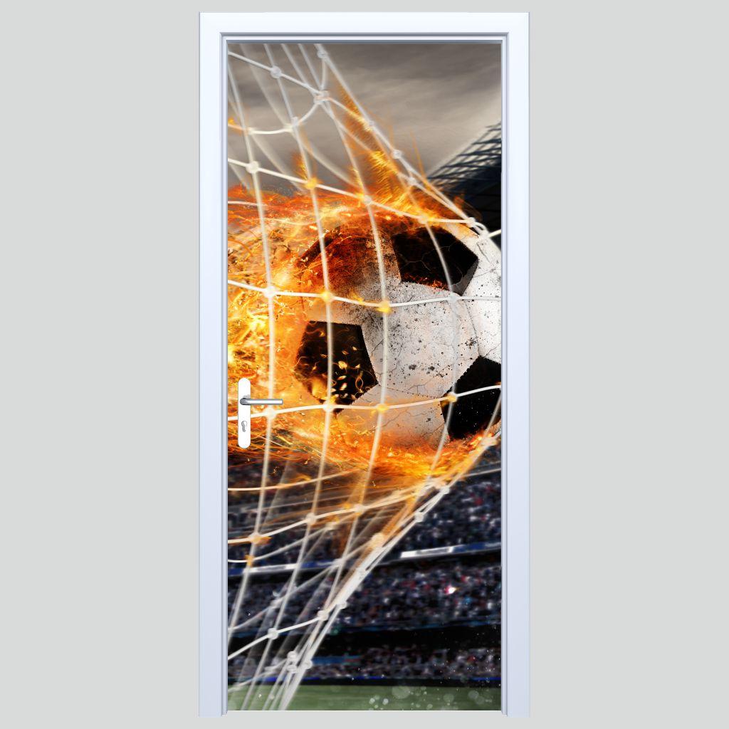 Fiery Soccer Fabric Door Sticker 469PD