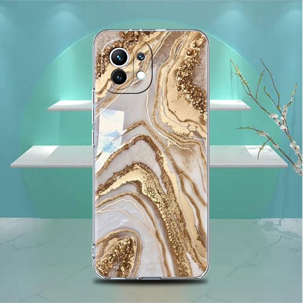 Klare Hülle für Xiaomi Mi Poco X3 NFC M3 Pro F3 F1 11 Lite 12 Note 10 11T 9T Transparente Telefonabdeckung Marmormuster Luxus Cool