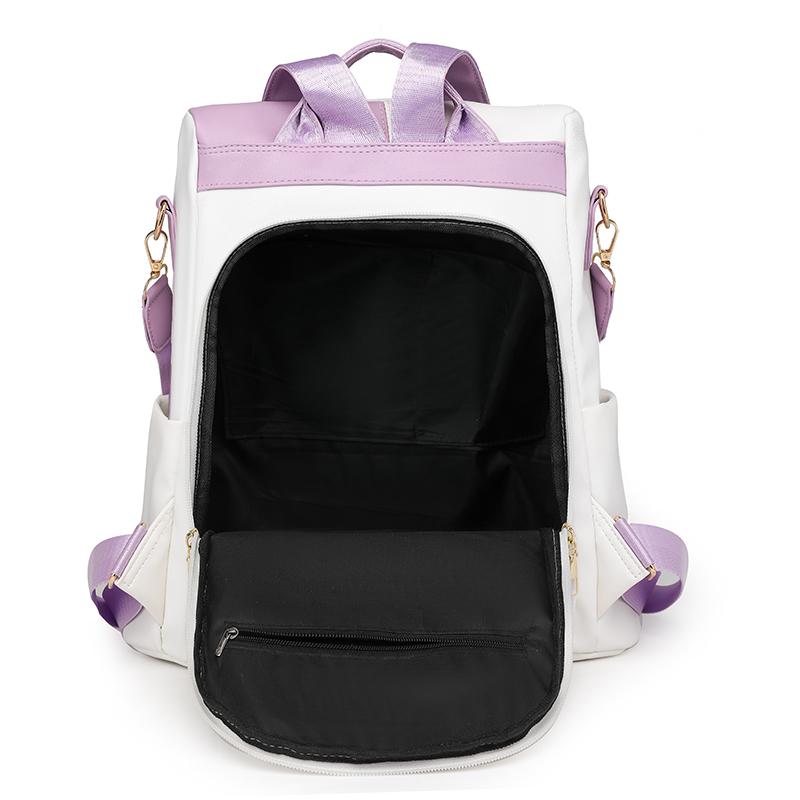 Large Capacity Commuter Women's Backpack Stitching Outdoor Travel Backpack Multi-Functional Shoulder Handbag