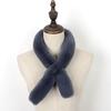 New Imitation Rex Rabbit Fur Scarf Korean Version  Thin Strips  Versatile Fur Scarf Small Cross  Plush Long Narrow Collar Thickened for Women
