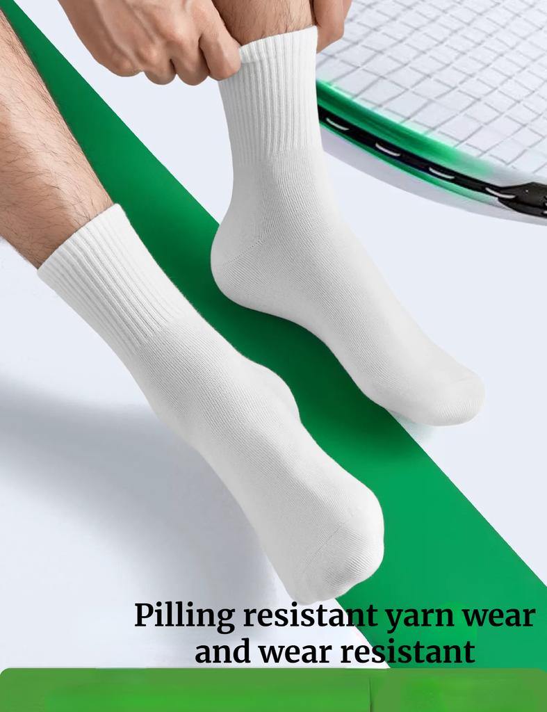 3/6Pairs of Plain Black and White Socks, Simple and Comfortable Mid-Calf Socks, Suitable for Autumn and Winter, Men's  Socks