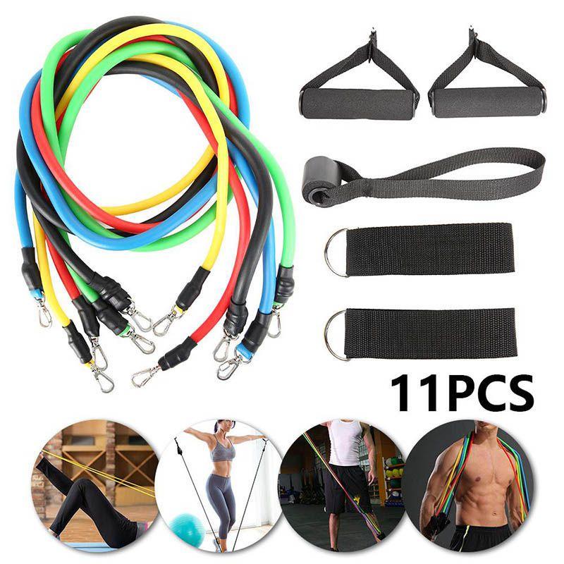 Versatile 11pcs/set Resistance Bands Exercise Rubber Tubes For Home Gym Training