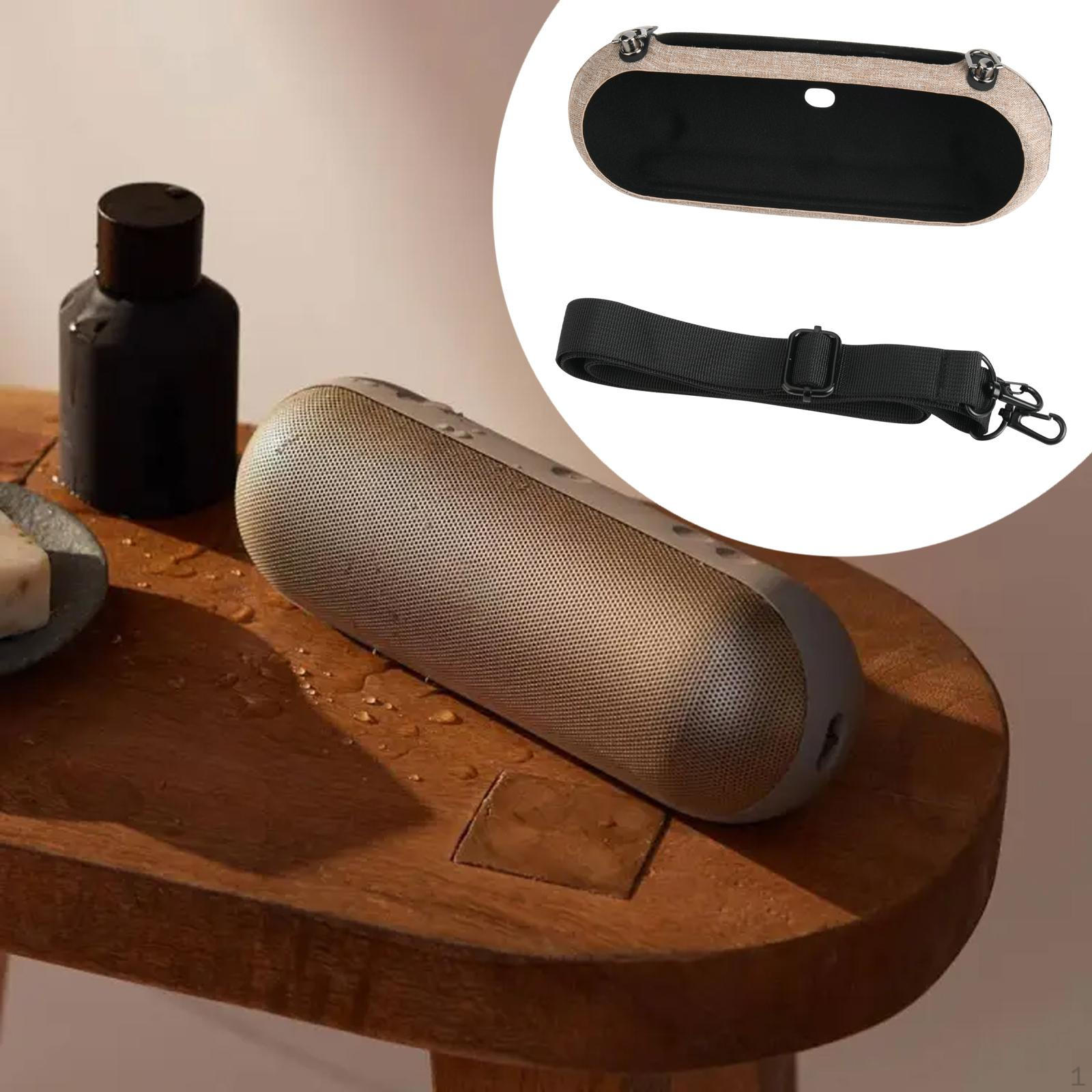 

Portable Speaker Travel Holder Bag Shockproof EVA Material Multipurpose Storage with Shoulder золотистий