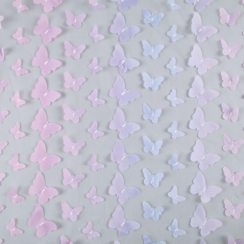 Color Three-Dimensional Gradual Change Butterfly Laser Embroidery Lace Fabric Women'S Dress Skirt Children'S Colorful Clothing Fabric