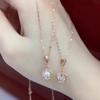 Purple Gold Inlaid Zircon Crown Pendant Light Luxury Plated Rose Gold Color Gold Necklace