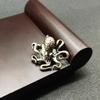 Brass Octopus Figurine Vintage Scratch-Proof Paperweight Desk Tea Pet Coloring Small Storage Rotatable Home Decor Crafts Lucky