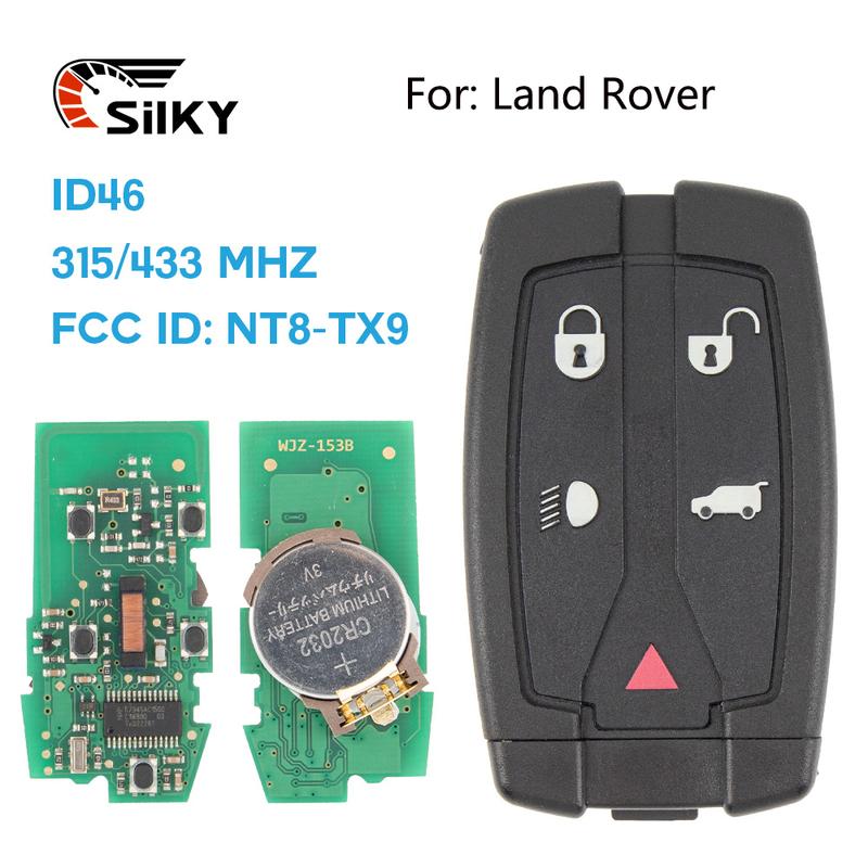 SilKY FCC ID: NT8TX9 5 Buttons 315Mhz/433Mhz Remote Smart Car Key Fob For Land Rover Freelander 2 3 LR2 Sport Fit Range 1pcs