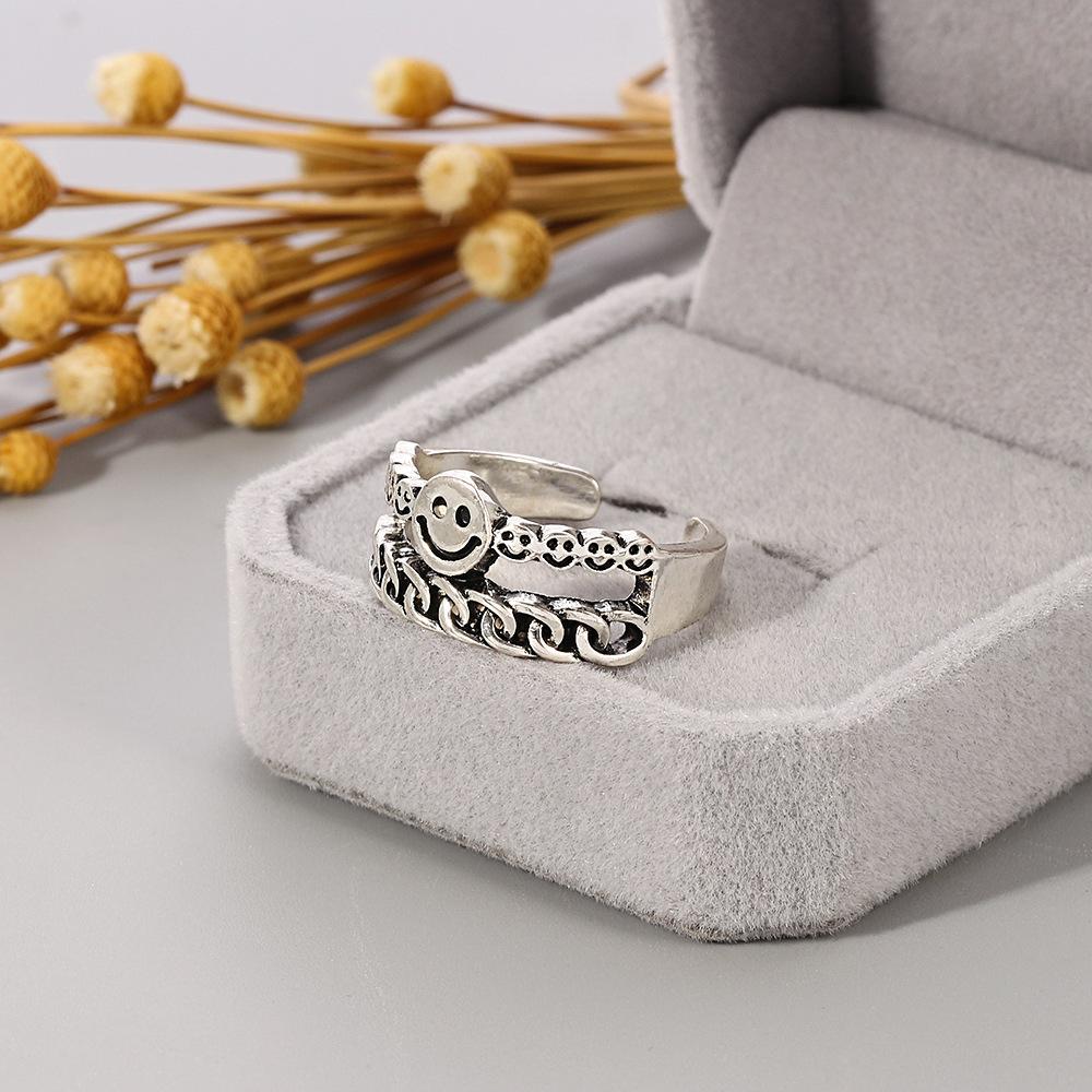 Smiley Face Twist Open Ring Old Design Open Ring Jewelry