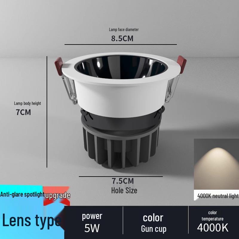 

Small Hill Anti-Glare Recessed Wall Washer Ceiling Light - Narrow Bezel Downlight for Living Room Default