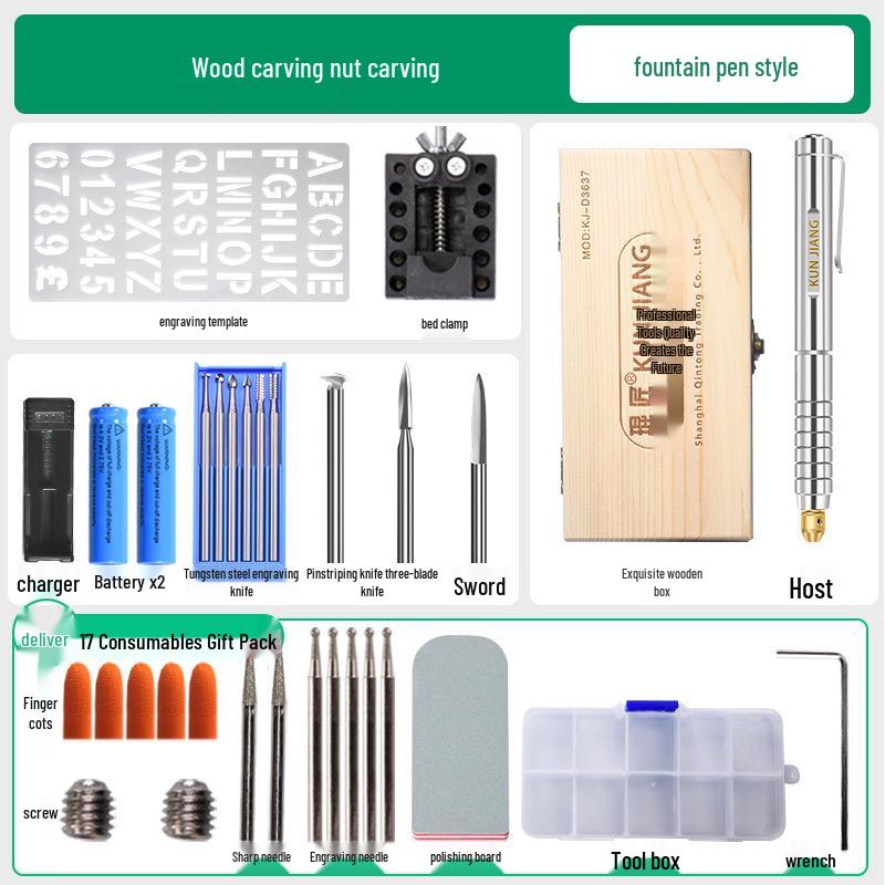 Compact Laser Engraver: Nameplate & Metal Engraving Pen for Jade, Olive Pit, and More