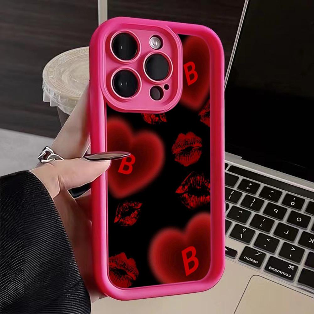 LZ22 Lips Kiss Digital Design Silicone Phone Case for iPhone 11 13 14 15 16 Pro Max 7 8 16 Plus 12 Mini XS Max XR Shockproof Back Cover