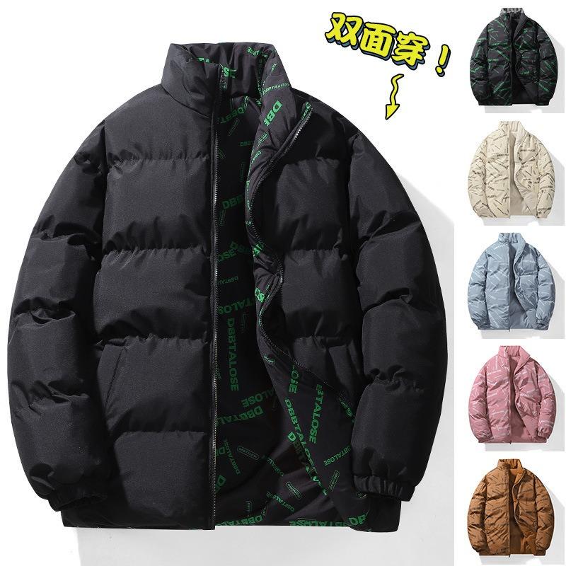 Winter double-sided cotton-padded men's winter new casual trendy brand loose large size casual couple men