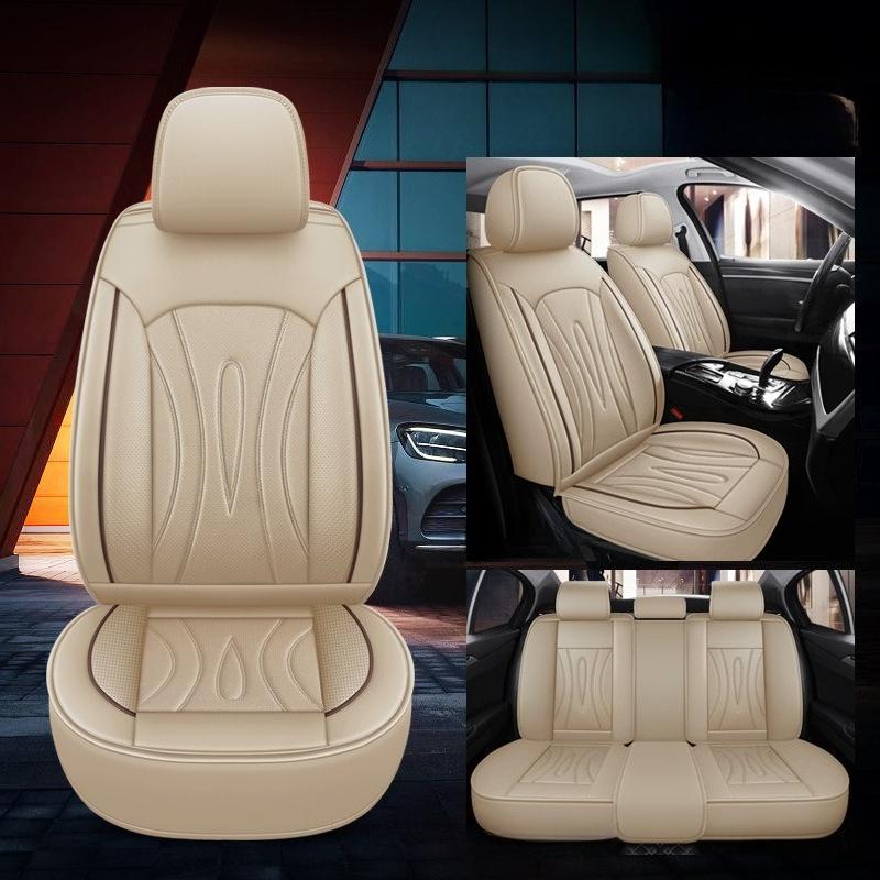 Leather 5-seater Car Seat Cover, Suitable for Sedans, SUVs, and Pickups, with Adjustable Car Accessories for The Front and Rear Seats