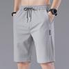 Sports Shorts Solid Color Straight Pattern Loose Type Elastic Waist Drawstring Casual Shorts Jogging Pants