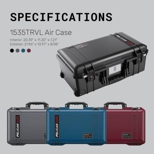 PELICAN PRODUCTS PELICAN 1535 Air Travel Case, Black, 015350-0080-110