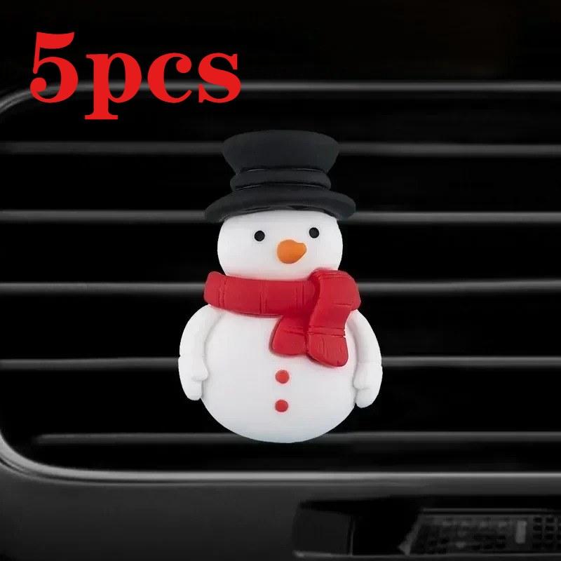 Christmas Santa Claus & Elk Car Air Vent Clip, 3D Resin Aromatherapy Fragrance Ornament, Auto Interior Decoration Accessories
