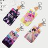 Push-pull Sliding Cover Type Card Cover Acrylic Decorative Keychain Automatic Telescopic Rope DIY