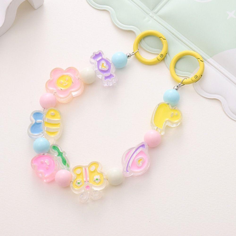 

Tulip Mobile Phone Bead Chain Charm Mobile Phone Lanyard Bead Phone Strap Mobile Phone multicolor-candy flower