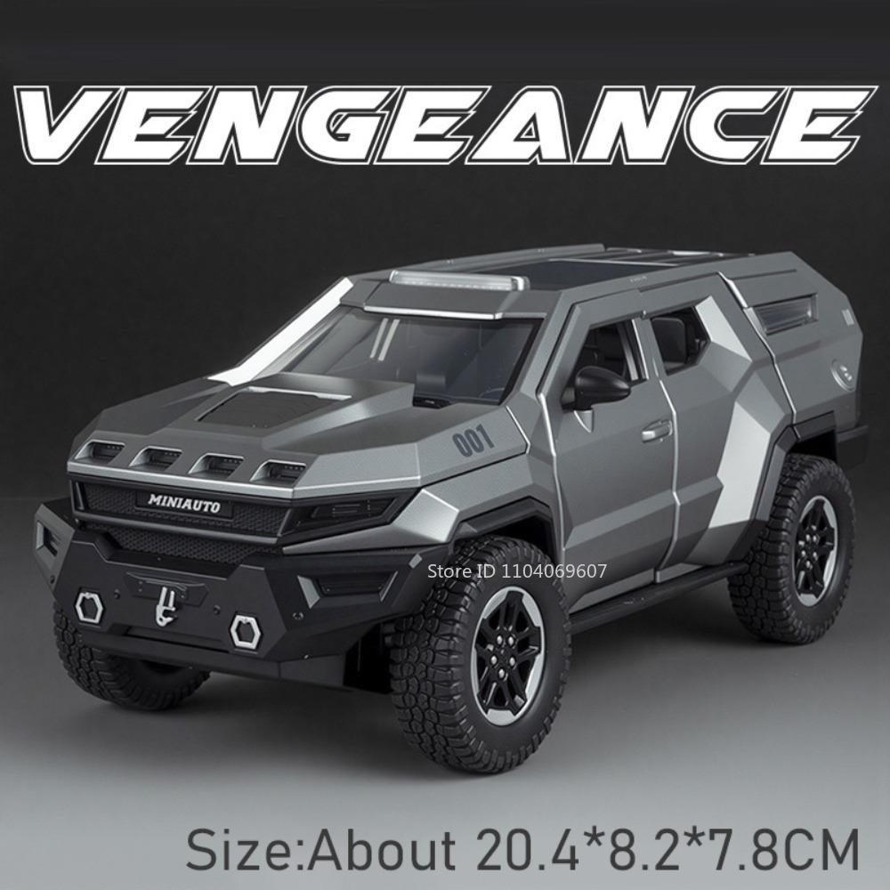 1:24 Rezvani Vengeance Toy Model Off-road Cars Alloy Diecast Shock Absorption Doors Opened Sound Light for Boys Educational Toys