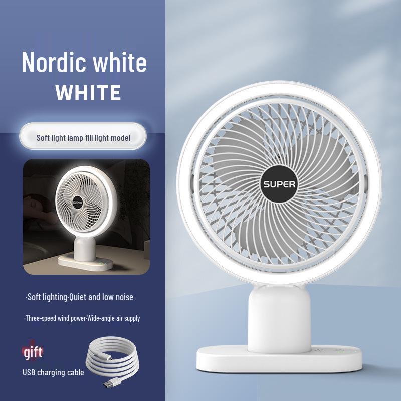 Rechargeable USB Desktop Fan with High Wind Power for Office and Dorm