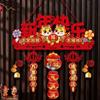 Flocking Cloth Horse Year Hanging Pendants Lucky Character Wall Ornament  Lunar New Year