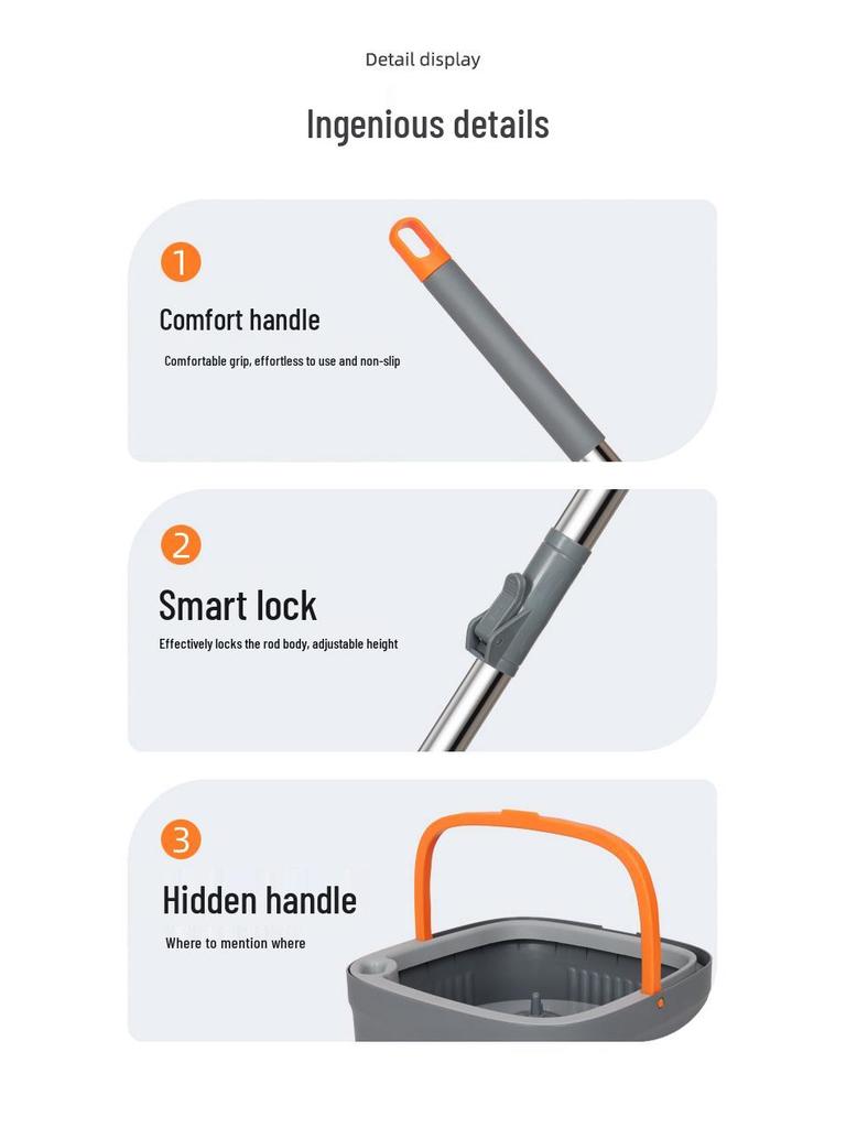 2025 Spin Mop: Hand-Free Cleaning with Wet/Dry Use and Clean/Dirty Separation