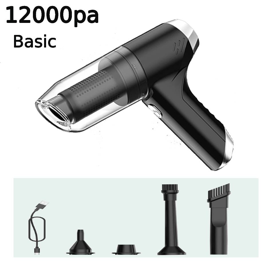Tragbarer, leistungsstarker Autostaubsauger mit 12000 Pa, starker Saugkraft, 120 W, kabelloser Handstaubsauger für die Staubreinigung im Haushalt im Auto