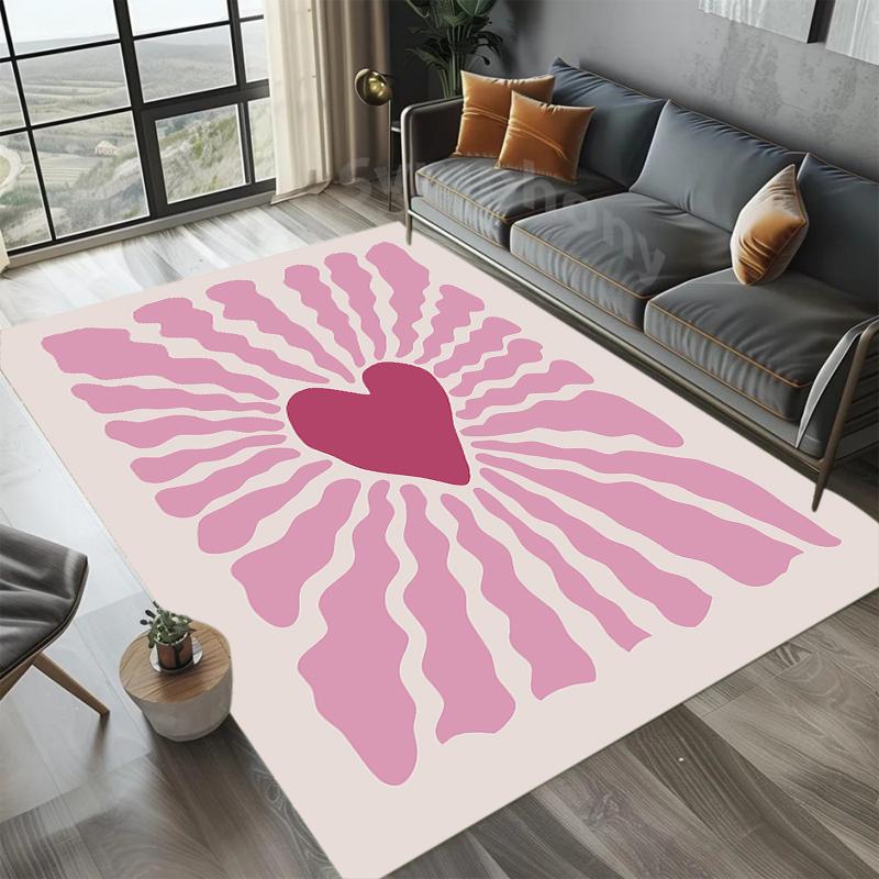 

Sweet Heart Carpet Romantic Pink Love Pattern Soft Non-slip Area Rug Artistic Home Decor Mat for Living Room Bedroom 40X60cm