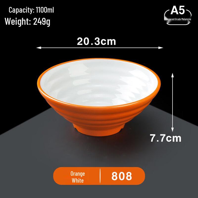 A5 Melamine Imitation Porcelain Soup and Ramen Bowl, 8-inch