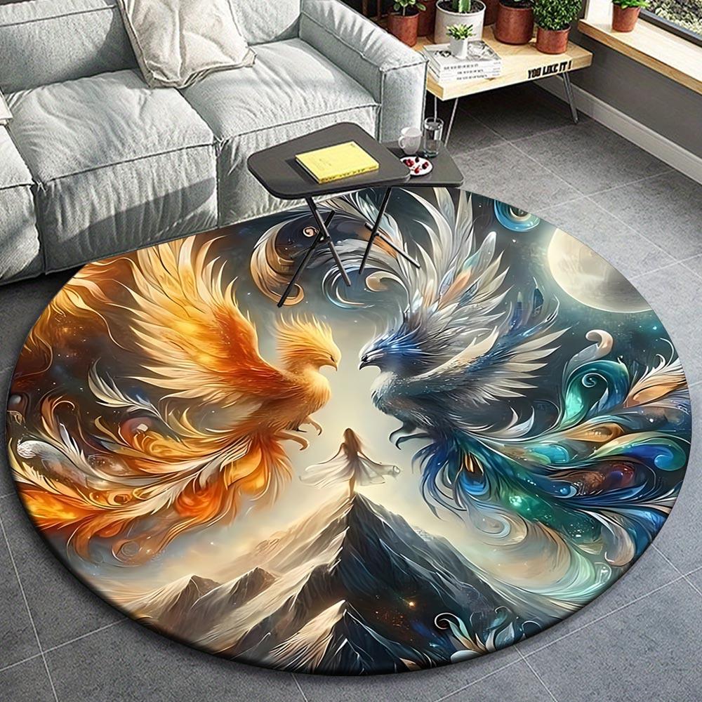

1pc Retro 9630658311 Pattern Round Floor Mat, Non-slip for Living Room Bedroom Chair Carpets Home Decor Gifts, Home Decor Room Decor Outdoor 80cm by 80cm