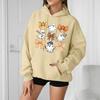 Women's Casual Fashion Comfortable Round Neck With Hood Long Sleeve Halloween Print Warm Sweatshirt