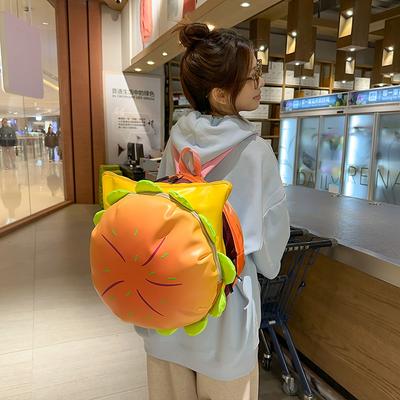 1 Stück Interessanter Cartoon Mehrschichtiger Hamburger Rucksack Große Kapazität Outdoor Reise Lässiger Rucksack