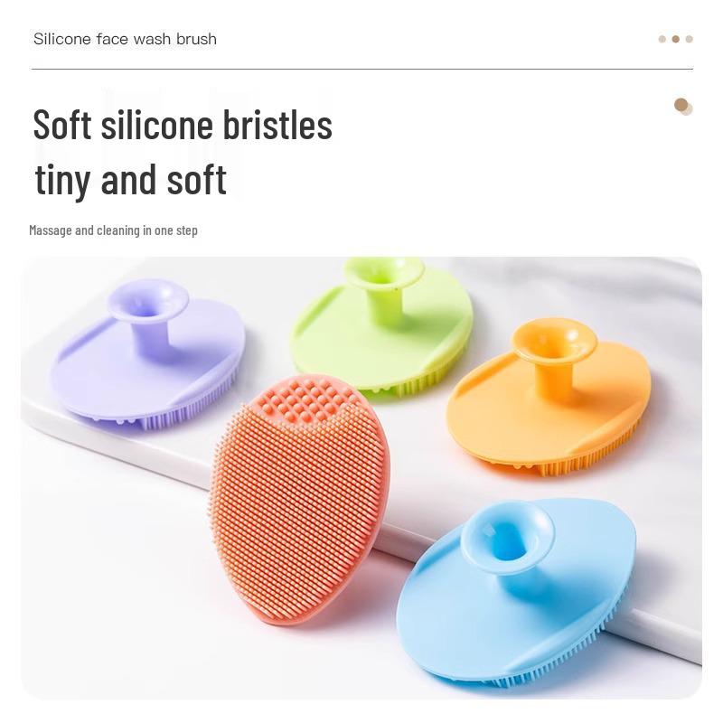 Soft Silicone Facial Cleansing Brush with Massage Tip for Nose and Pores - Makeup Remover and Baby Shampoo Brush