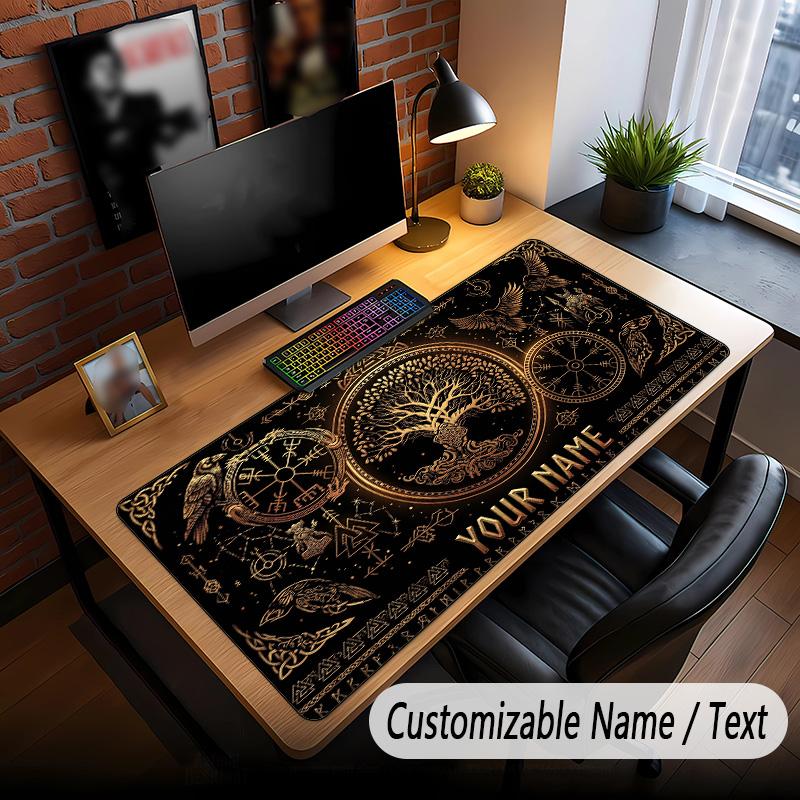 Tree of Life Theme Custom Mouse Pad Personalized With Name Text Customized Desk Mat For Office Home Decor